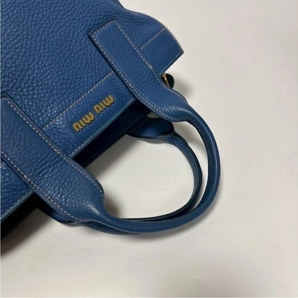 Miu Miu Royal Blue Leather Tote - Picture 8 of 11